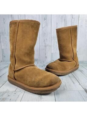 Koolaburra by UGG Chestnut Girls Size 3 US Koola Short Suede Boots Fur Lined